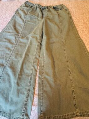 Free People light denim Wide-Leg Drawstring Jeans